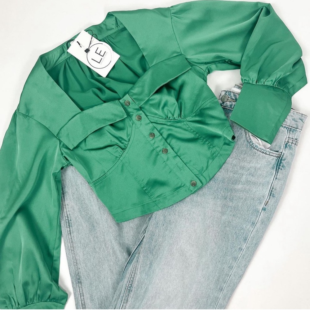 FINAL SALE - New Corset Green Top